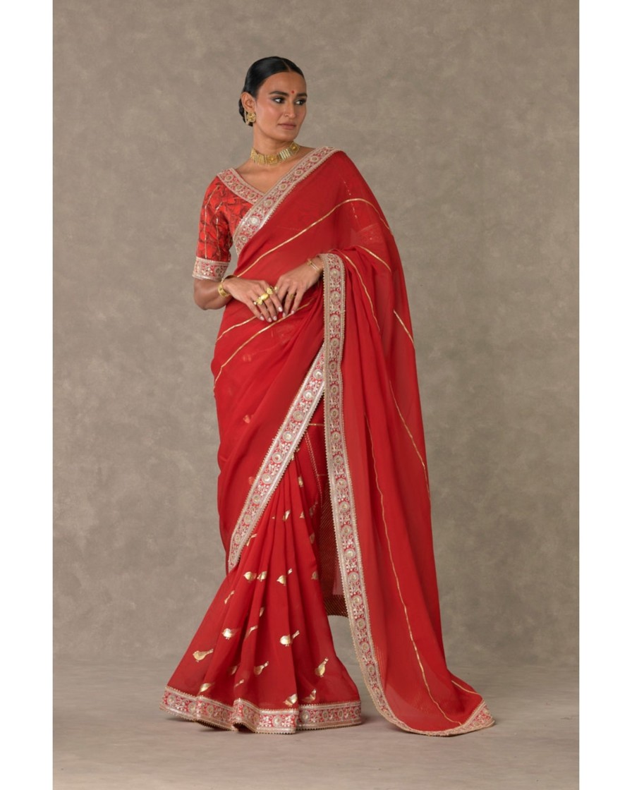 Womens House of Masaba | Red Lovebird Sari Set