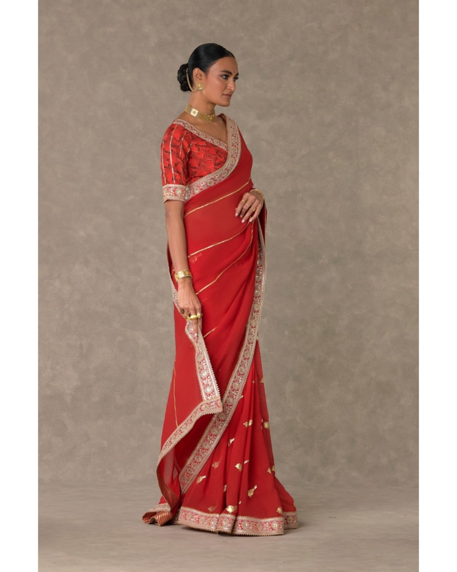 Womens House of Masaba | Red Lovebird Sari Set