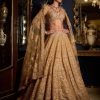 Bridal Seema Gujral | Copper Crystal Drop Lehenga Set