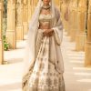 Womens Arpita Mehta | Coconut U0026 Gold Embroidered Bridal Lehenga Set