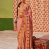 Womens Siddhartha Bansal | Twilight Pink Ombre Embroidered Sari Set