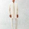 Mens Devnaagri Mens | Ivory Kurta With Embroidered Bandi Set