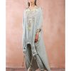 Womens Payal Singhal | Powder Blue Applique Embroidered High Low Kurta With Jogger Pant