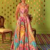 Womens Siddhartha Bansal | Mastani Pink U0026 Ocean Electric Green Embroidered Gown