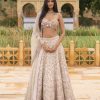 Bridal Arpita Mehta | Coconut U0026 Rose Gold Embroidered Lehenga Set