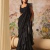 Womens Ridhi Mehra | Black Dainty Sari Set