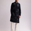 Mens Country Made | Navy Asemic Placement Kurta Set