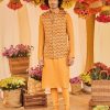 Mens Punit Balana Menswear | Mustard Kurta Set With Embellished Bandi