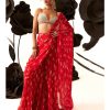 Womens Bhumika Sharma | Red Floret Palazzo Sari