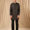 Mens House of Masaba Mens | Black Wallflower Kurta Set