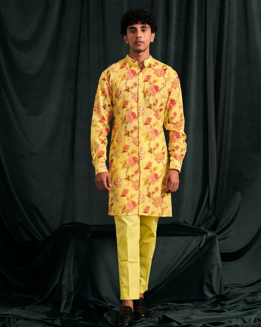 Mens Project Bandi | Carary Cotton Emboidered Kurta With Matching Pajama