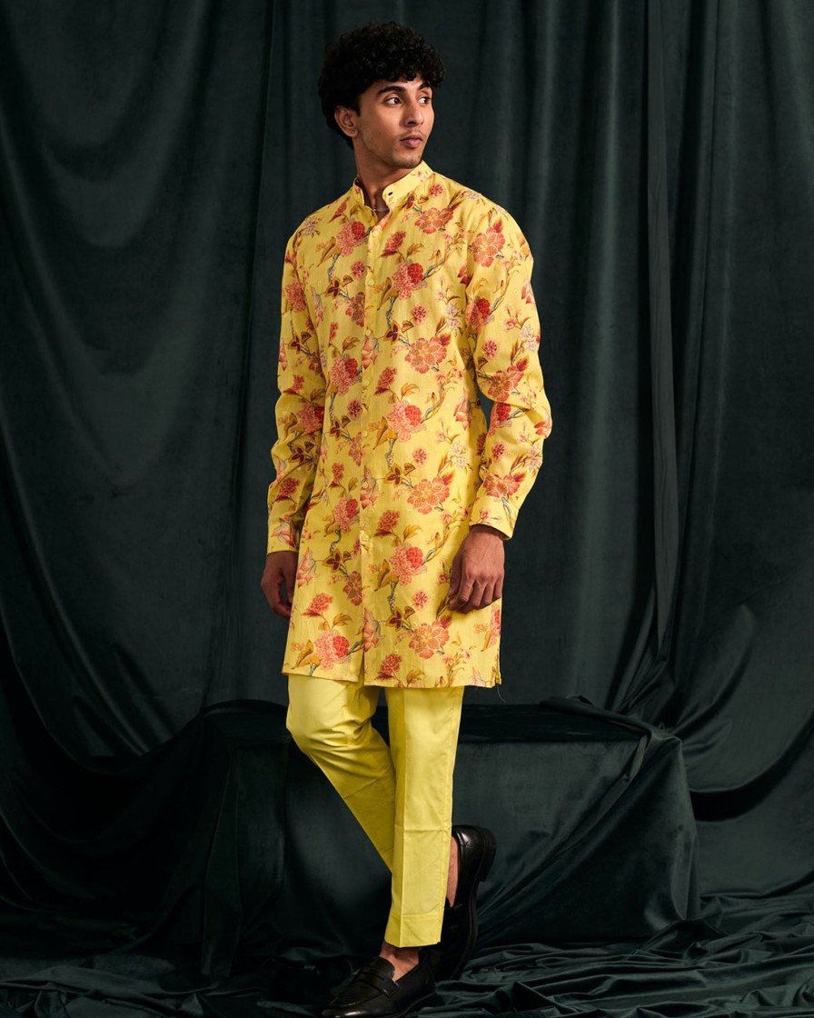 Mens Project Bandi | Carary Cotton Emboidered Kurta With Matching Pajama