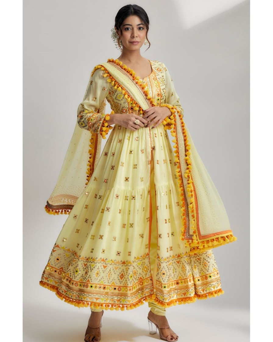 Womens Gopi Vaid | Riana Tiered Ag With Churidar