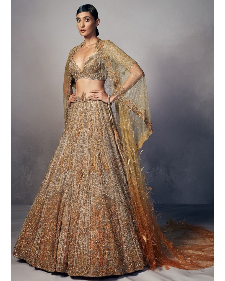 Bridal Dolly J | Emma Shimmer Tulle Bridal Lehenga U0026 Cape Set