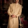 Mens Seema Gujral Mens | Nude Thread Sequin Work Sequin Sherwani Set