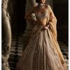 Bridal Seema Gujral | Gold Mirror Work Lehenga Set