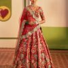 Bridal Siddhartha Bansal | 3D Embroidered Burgundy Lehenga Set