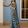 Womens Paulmi u0026 Harsh | Geometric Floral Print Kowari Shell Blouse Sari Set