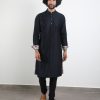 Mens Arjan Dugal | Navy Shibui Kurta Set