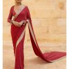 Womens Arpita Mehta | Classic Red Sequin Sari