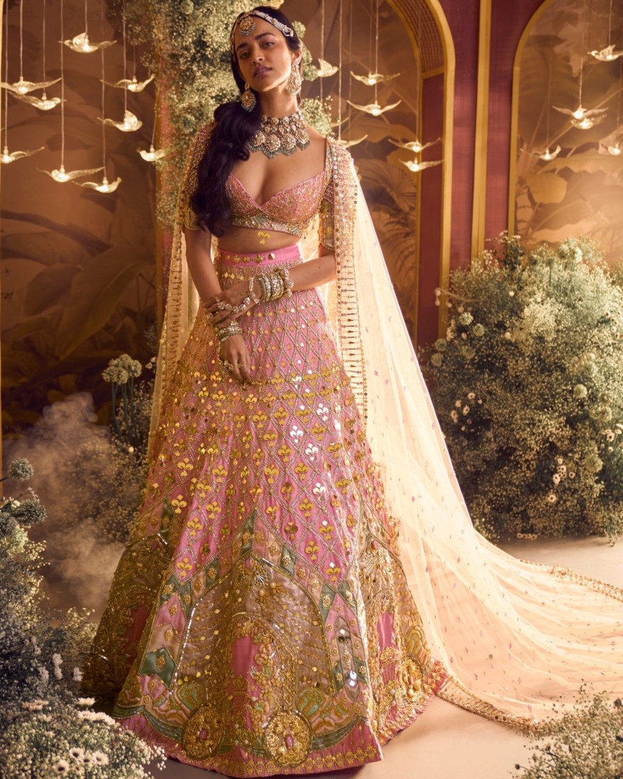 Bridal Papa Don't Preach | Alice - Baby Pink Royal Carriage Lehenga Set