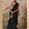 Womens Ridhi Mehra | Black Solid Noir Sari Set