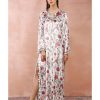 Womens Payal Singhal | White Gulbagh Print Velvet Kaftan