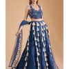 Womens Payal Singhal | Teal Blue Embroidered Choli With Lehenga Set