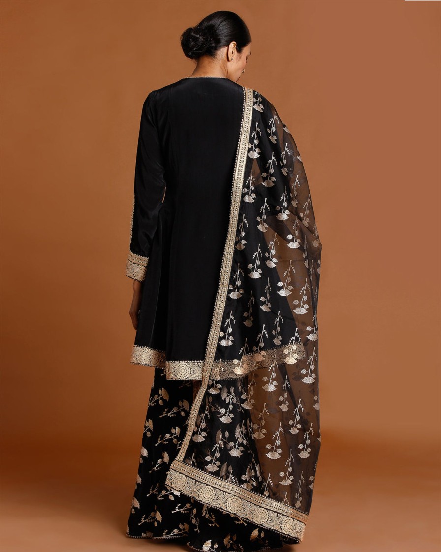 Womens House of Masaba | Black Periwinkle Angrakha Set