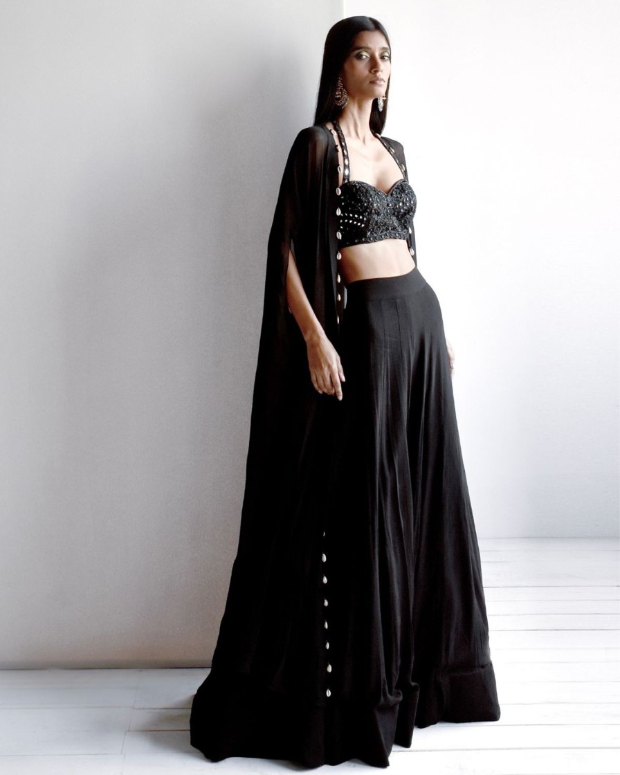 Womens Arpita Mehta | Solid Black Sharara Set