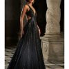 Womens Seema Gujral | Navy Sequin Gown