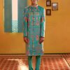 Mens Siddhartha Bansal Mens | Signature Sea Green Sherwani Set