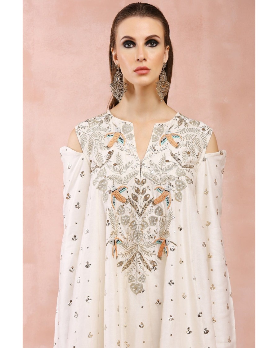 Womens Payal Singhal | Off White Embroidered Kurta With Salwaar And Dupatta