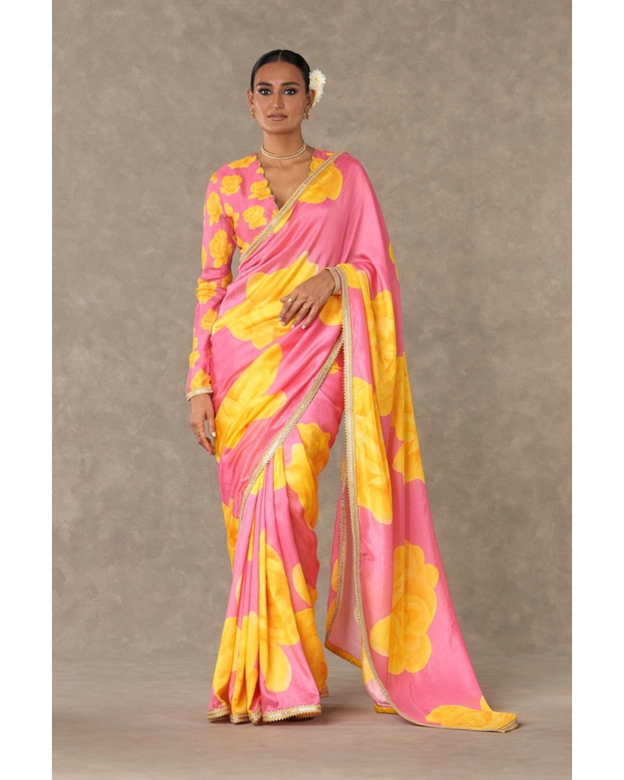 Womens House of Masaba | Pink 'Gulaab' Sari Set