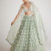 Womens Vvani by Vani Vats | Powder Mint Green Chandelier Drop Lehenga Set