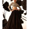 Womens Bhumika Sharma | Black Floral Pattern Blouse U0026 Skirt Set