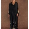 Womens House of Masaba | Black Gota Embroidered Kaftan With Slip