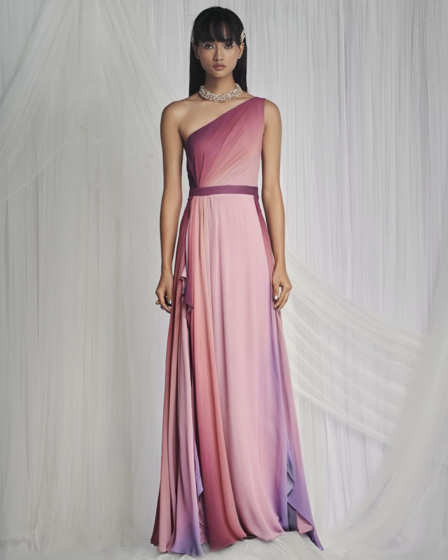 Womens Mala u0026 Kinnary | Dusk One Shoulder Gown