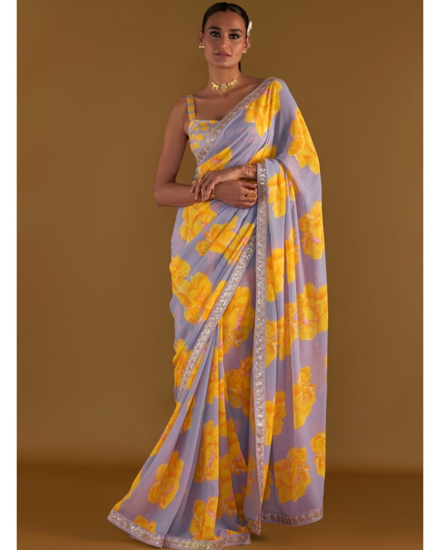 Womens House of Masaba | Lilac Sunshine Mimosas Sari