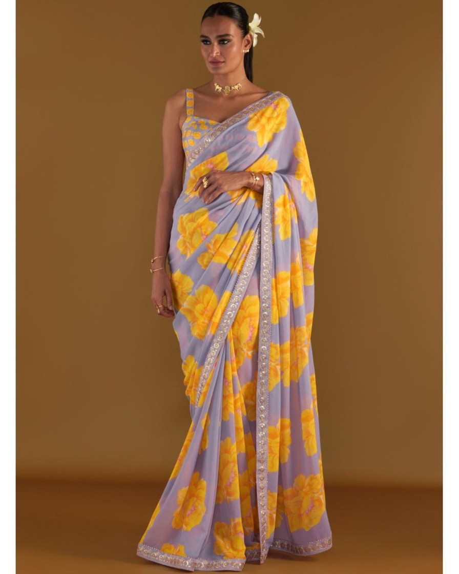 Womens House of Masaba | Lilac Sunshine Mimosas Sari