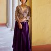 Womens Mrunalini Rao | Deep Violet Alka Jacket Set