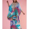 Womens Payal Singhal | Aqua Tropical Kaftan And Palazzo Set