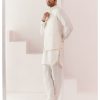 Mens Devnaagri Mens | Ivory Kurta Set With Pin Tucks Bundi