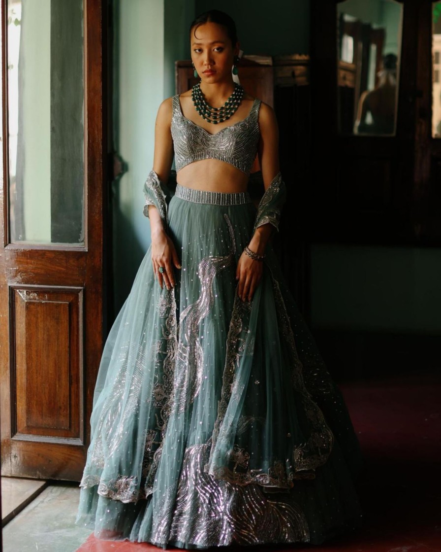 Bridal Geethika Kanumilli | Sparkling Waves Lehenga Set