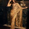 Womens Seema Gujral | Gold Tulle Sari Set