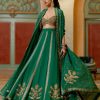 Womens Paulmi u0026 Harsh | Emerald Green Hand Embroidered Mirror Detailed Lehenga Set