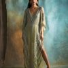 Womens Esha Sethi Thirani | Lime Tulle Embellished Kaftan