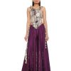 Womens Payal Singhal | Purple Georgette Sharara Set