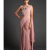 Bridal Amit Aggarwal | Blush Georgette Draped Sari