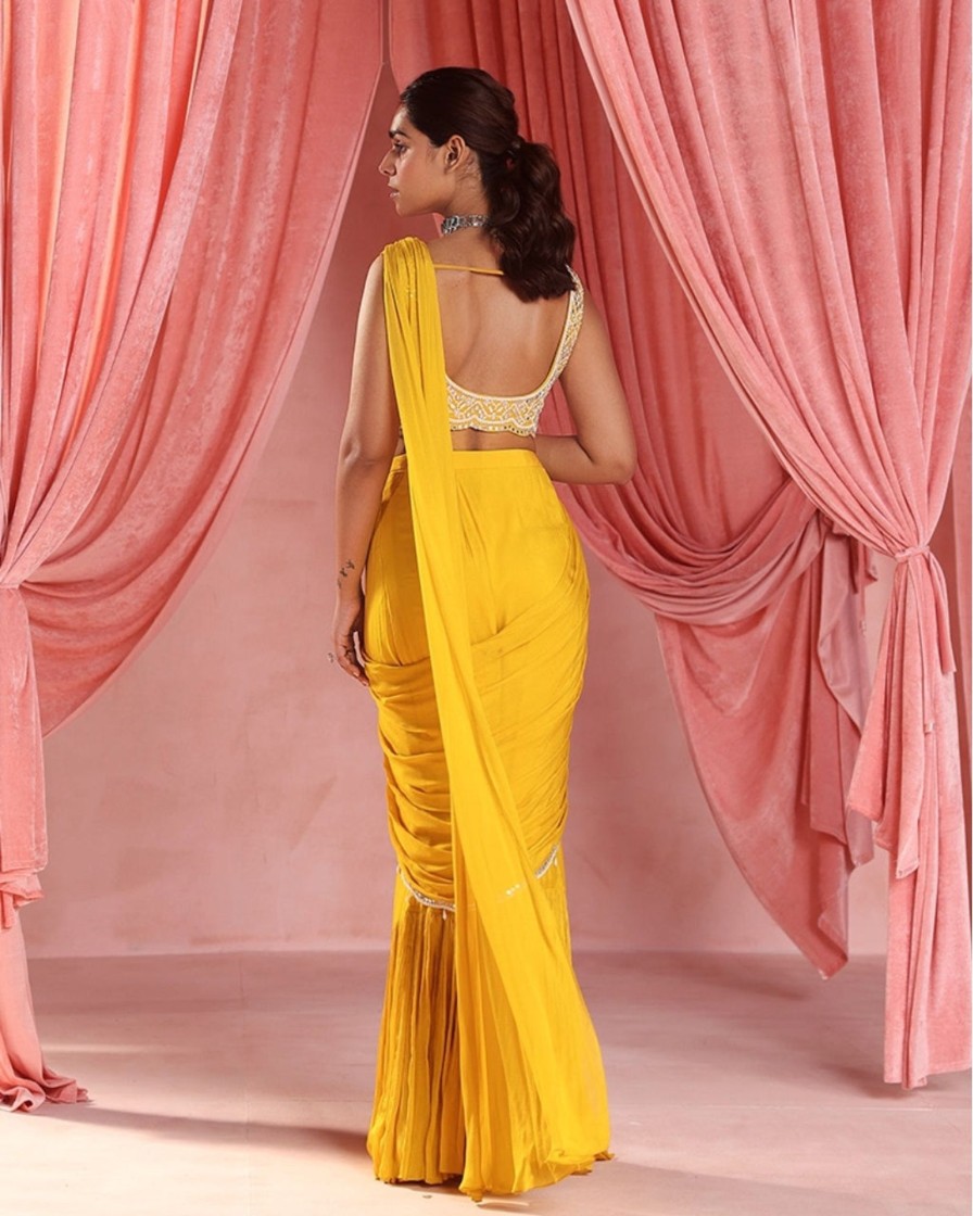 Womens Seema Thukral | Pearl Luna Sari Set